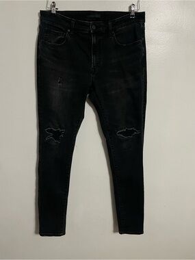 Uniqlo Black Distressed Skinny Jeans Size 34